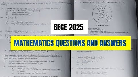 BECE 2025 Core Mathematics Questions and Answers with Marking Scheme