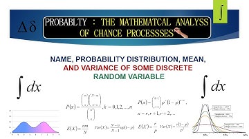Discrete Random Variable, Name, Probability distribution, Mean, and Variance.