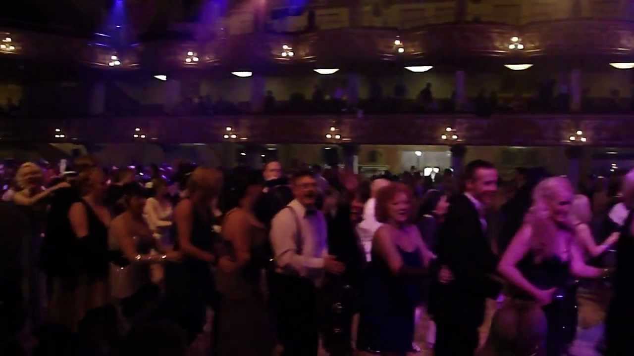 Dancing the conga at The Blackpool Tower Ballroom to Alex Mendham And