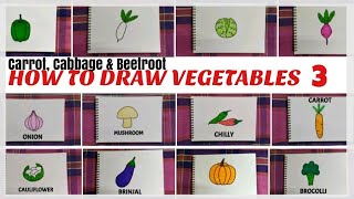@SKIT How to draw Vegetables 3 (Carrot, Cabbage &amp; Beetroot)