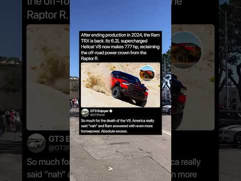 After ending production in 2024, the Ram TRX is back. Its 6.2L supercharged Hellcat V8
