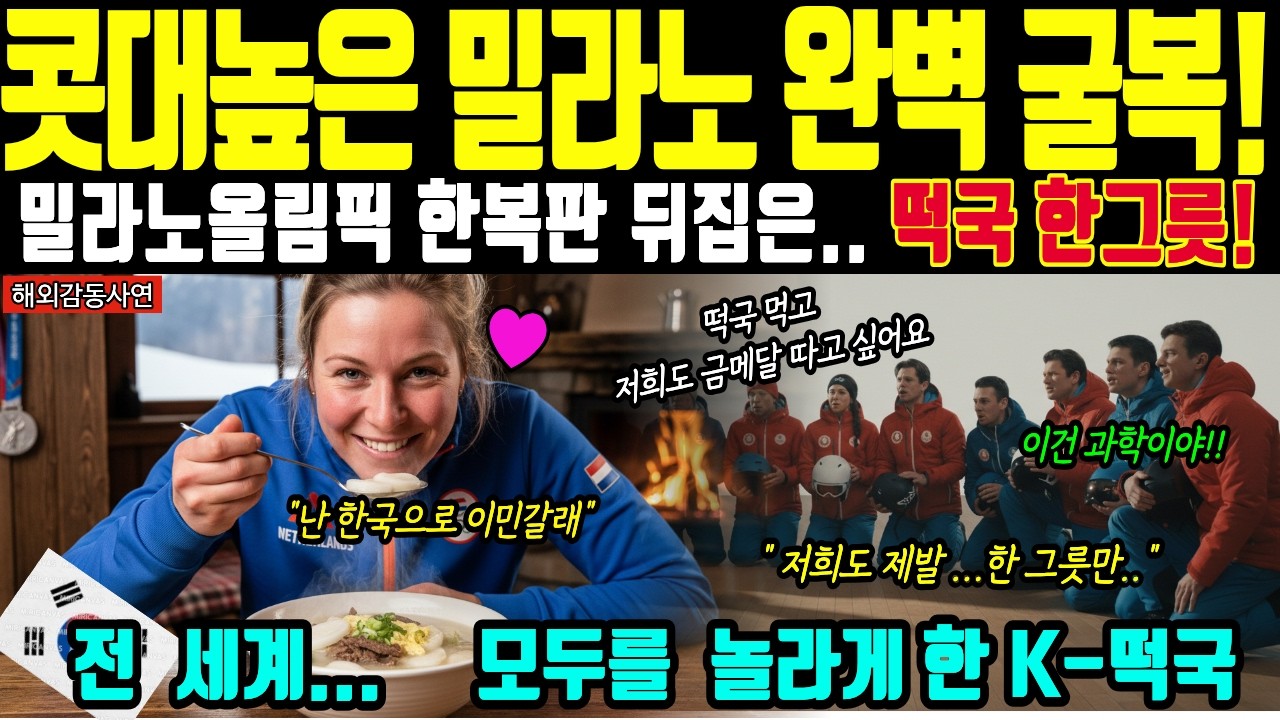 (해외감동사연) 밀라노 올림픽의 한복판을 뒤집은 설날 한국의 떡국 맛에 전 세계가 굴복! 콧대높은 밀라노마저 경악!