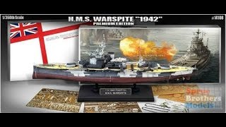 Academy : H.M.S Warspite "1942" Premium Edition : 1/350 Scale Model : In Box Review
