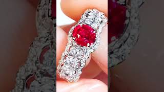 Unheated Jedi Crimson Red Pigeon Blood Ruby Ring at 2.02 carats by Kat Florence #diamond #jewelry