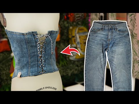How to Make a Denim Corset! | Beginner DIY Project | Step By Step