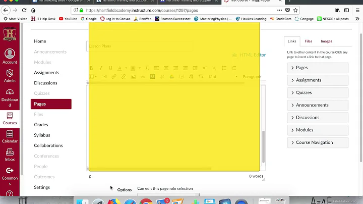 Canvas Home Page