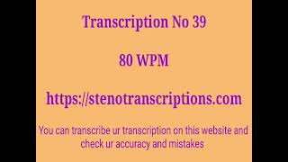 Transcription No 39 @80wpm @LearnMathsWithMe