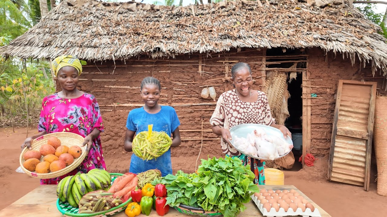 Authentic Village Cooking, One Kitchen, Many Flavors 😋 Marinated Chicken 🐔, Ugali and Chapati 