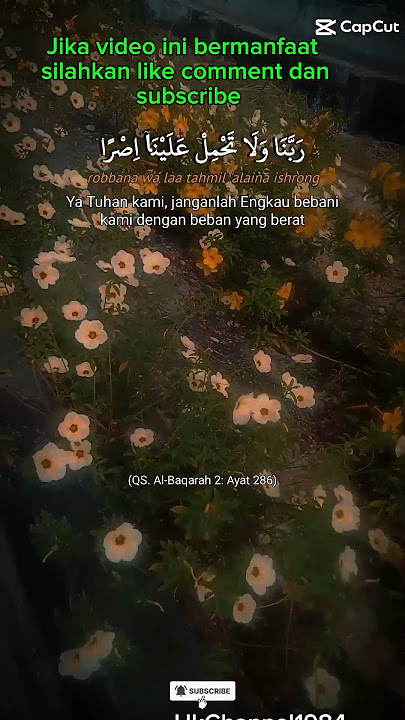 Qur'an Surat Al Baqaroh 2: Ayat 286 #AL Qur'an#Ayatpendek #vidioshort#firal#sorotansemuaorang