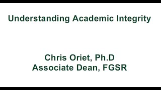 Understanding Academic Integrity
