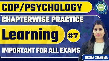 CDP PRACTICE SET # 7   HTET 2023  / CTET 2023 / UPTET /REET BY NISHA SHARMA