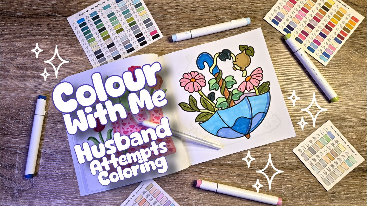 Husband attempts coloring 😳 Coco Wyo coloring book 💕 Ohuhu markers ✨ #ohuhumarkers #husband #funny