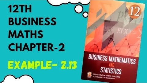 Integral Calculas [I] 12th Business maths Chapter -2 Example- 2.13 | Maths Scoop |