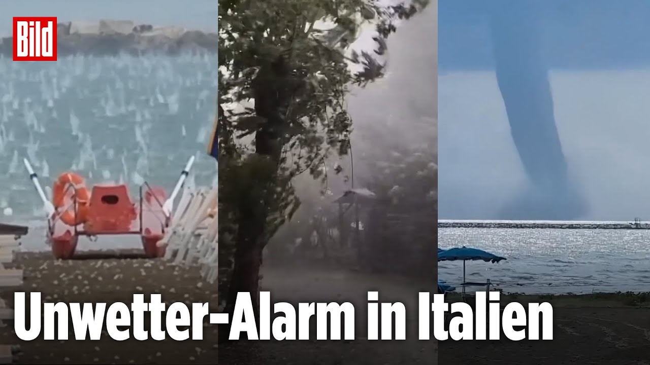 Wetterchaos in Italien: Tennisballgroßer Hagel und tobende Tornados treffen Urlaubsorte