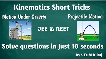 Kinematics Short Tricks for JEE & NEET |  Motion Under Gravity Tricks | Projectile Motion Tricks