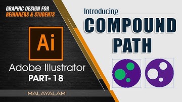 Compound path | Adobe Illustrator Malayalam tutorial Part-18