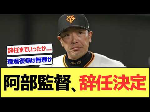 阿部慎之助監督、辞任決定【なんJまとめ】【2ch 5ch】