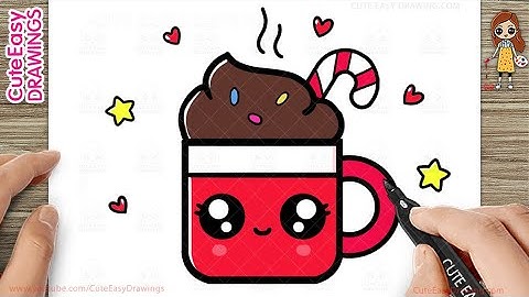 How to Draw a Cute Christmas Hot Chocolate Drink - Easy Step-by-Step for Kids!