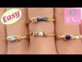 Dainty Rings With Beads and Crystals (wire wrapping rings) DIY Rings, Stacking Rings
