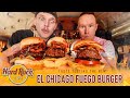 Eating hard rock cafes el chicago fuego burger  world burger tour submission 