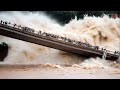 The dam is collapsed cities go underwater flood in guangxi china