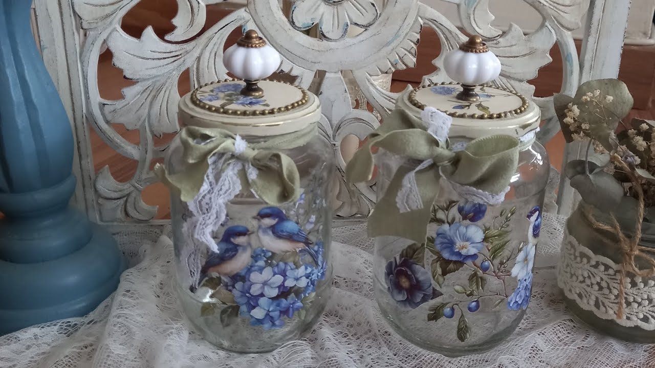 ♻️Tarro de cristal reciclado♻️#diy #reciclaje #manualidades #transfers