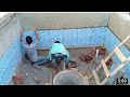 How to Amazing installation swimming pool tiles!! Mini tile installation swimming pool