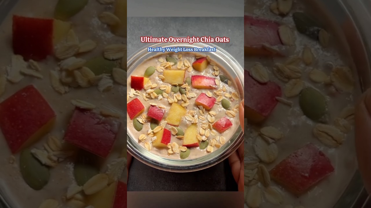 Overnight chia oats perfect weight loss breakfast high protein low calories 