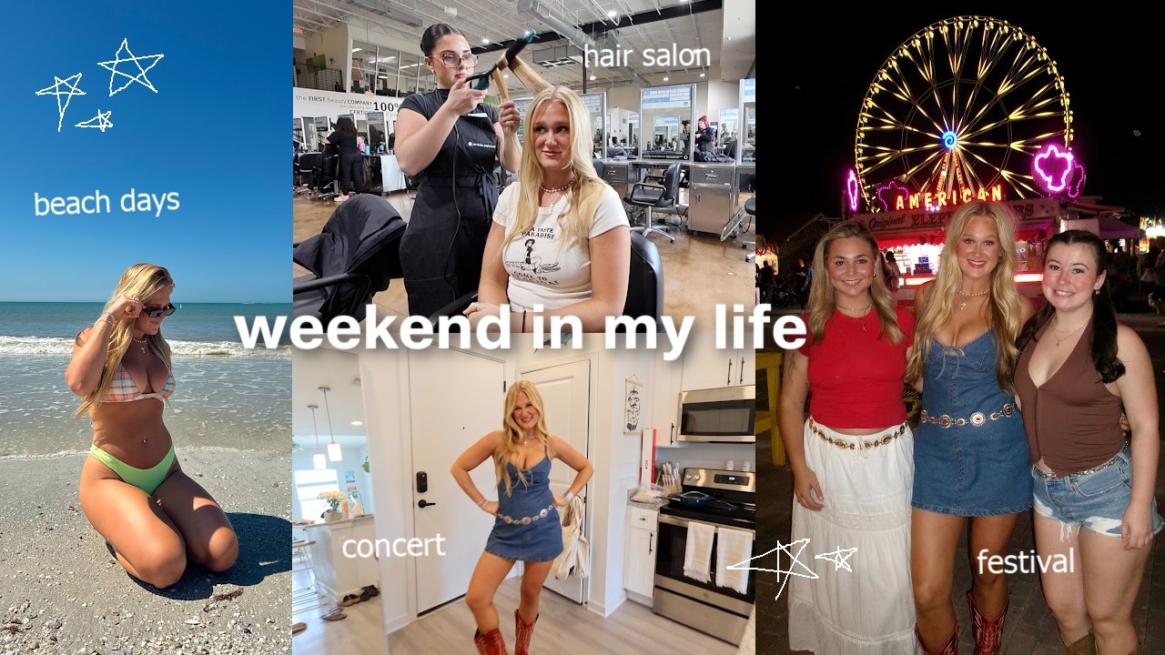 weekend in my life!! - concert, beach day, hair salon & strawberry festival