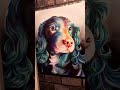 Spaniel aura portrait... I love painting dogs! 😁 #shorts