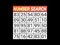 【Number Search】👁️ Test Your Brain With This Number Puzzle!【Mind Challenge】#brain#치매예방 #70대 #숨은단어찾기