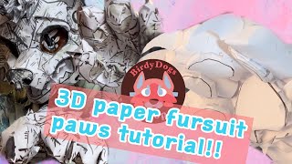 3D Paper Fursuit Paws Tutorial!!