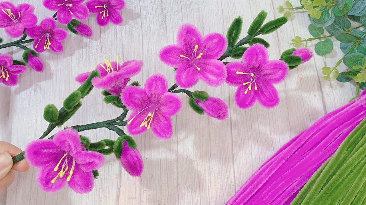 Diy Beautiful Handmade Pipe Cleaner Flower - Handmade Home Decor Chenille Wires Beautiful Flower