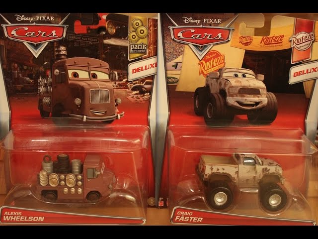 Mattel Disney Cars 2016 Deluxe Case J Craig Faster Alexis Wheelson