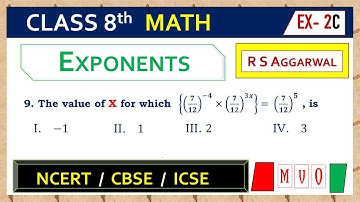 Math Class 8 | Exercise- 2C | Qus. 9 | EXPONENTS | Chapter - 2 | R S AGGARWAL  #mvo #rsaggarwal