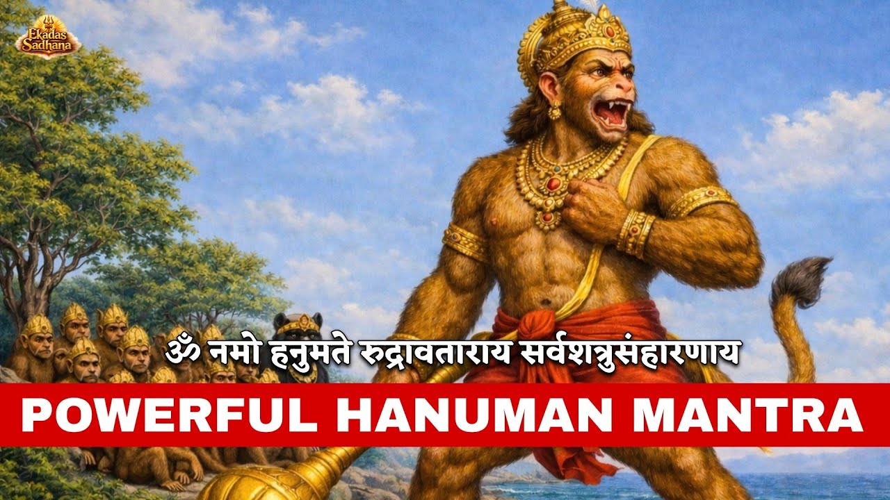 ॐ नमो हनुमते रुद्रावताराय - Powerful Hanuman Shatru Nashak Mantra for Enemy Defeat And Protection
