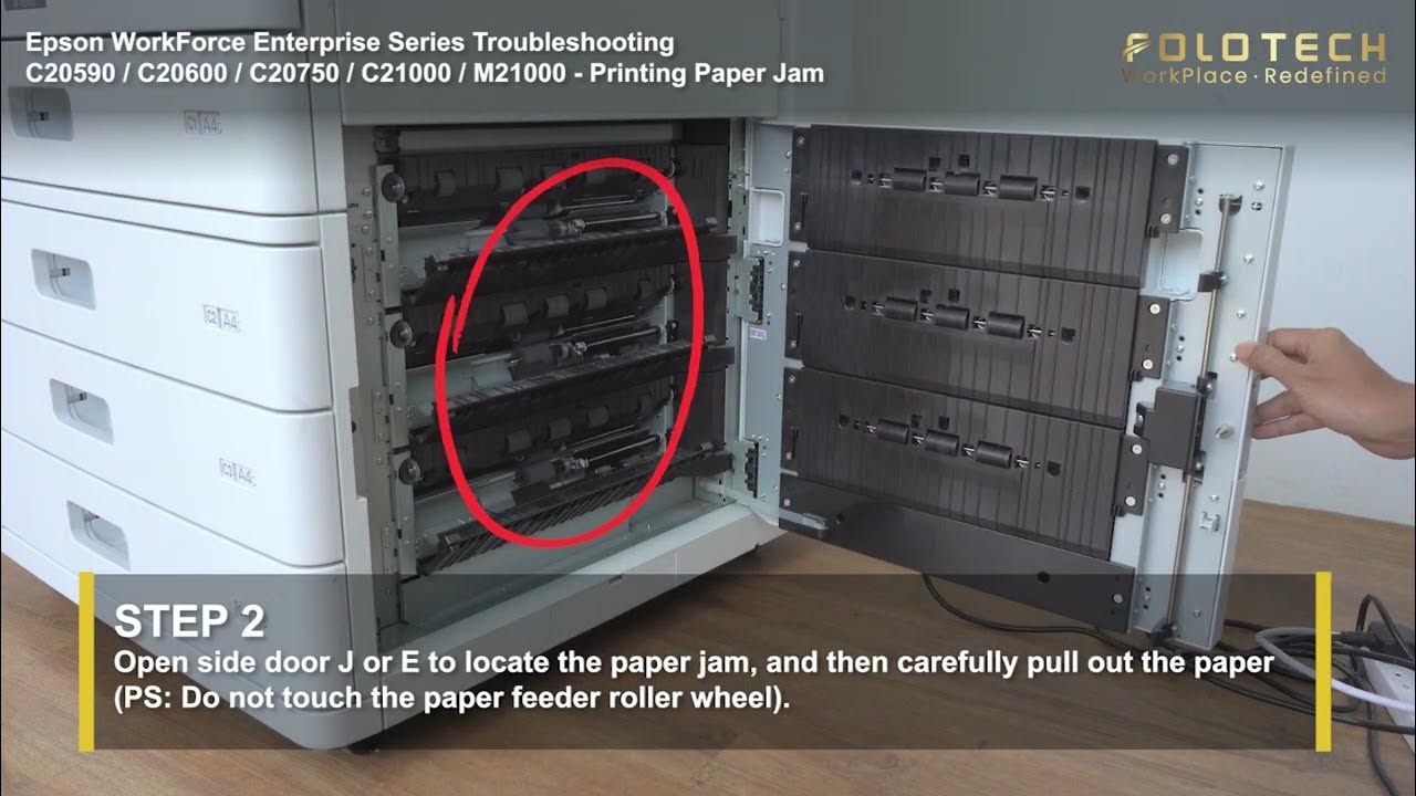 How to Troubleshoot Epson WorkForce Enterprise C20590 / C21000 / M21000 Printing Paper Jam