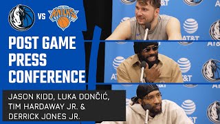 Jason Kidd, Luka Dončić, Tim Hardaway Jr., \& Derrick Jones Jr. | Post Conference @NYK | 02\/09\/24