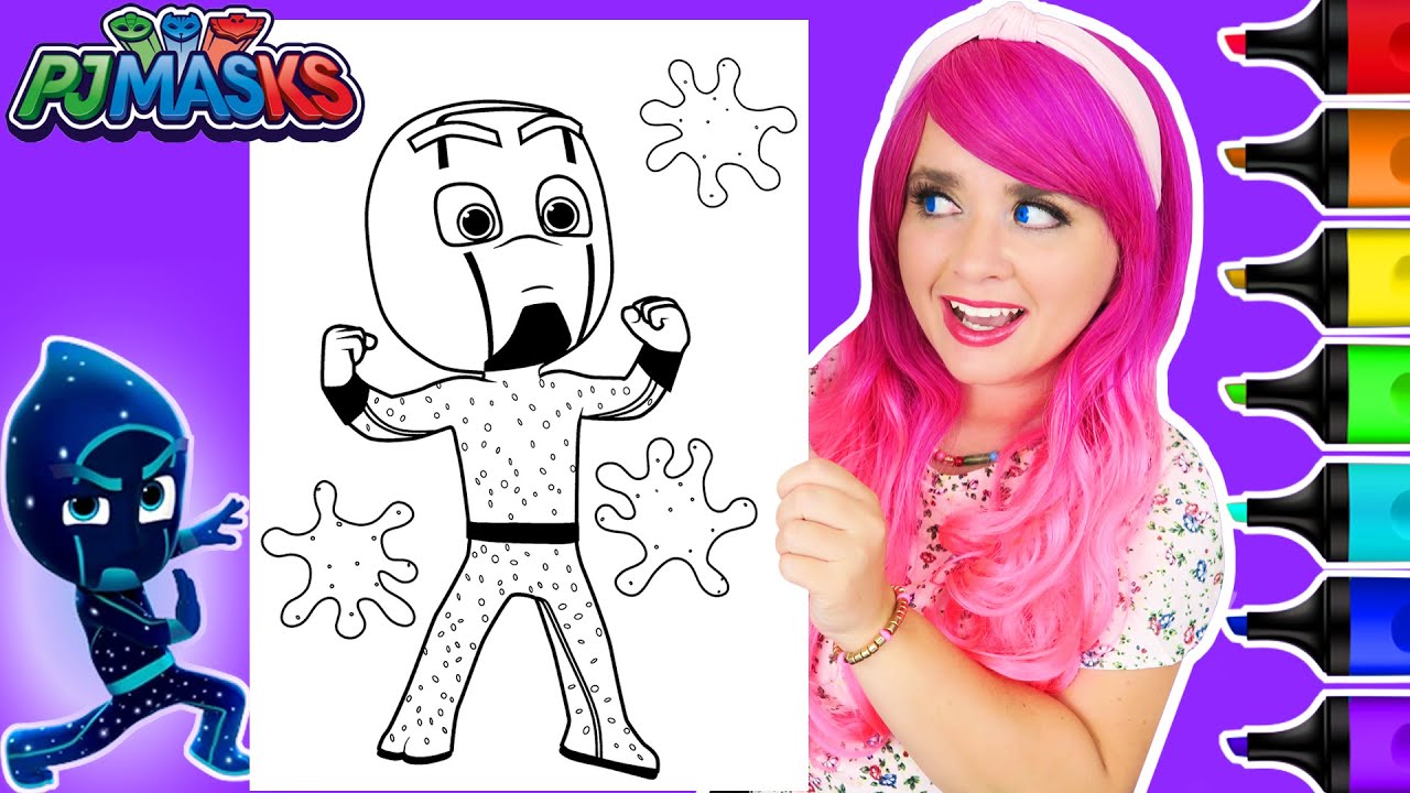 Coloring Night Ninja PJ Masks Villain Coloring Page | Ohuhu Art Markers - YouTube