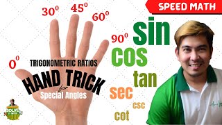 HAND TRICK | Trigonometric Ratios of Special Angles | MATH 9 | SHS MATH | TECHNIQUE SPECIAL ANGLES