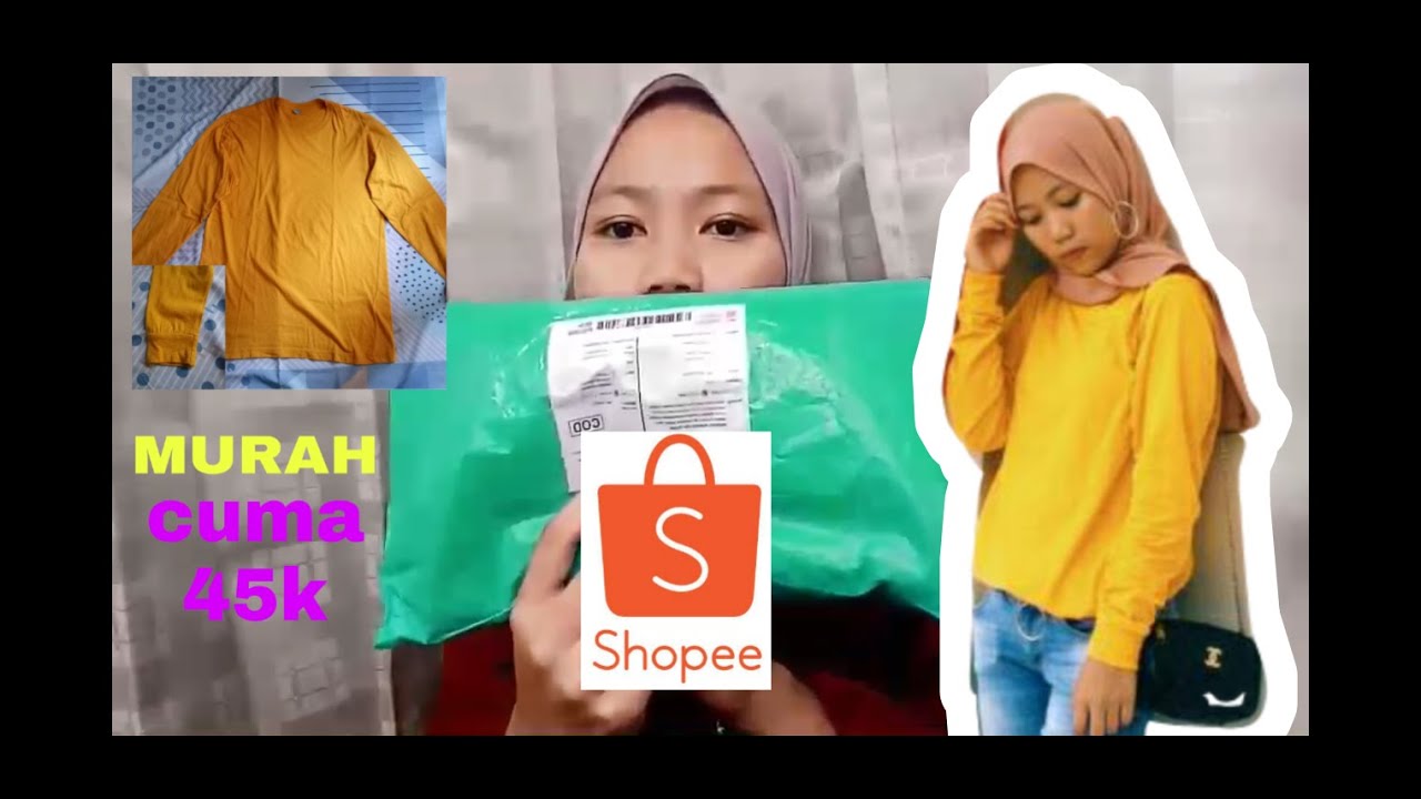 UNBOXING SHOPPEE BAJU POLOS MURAH  YouTube