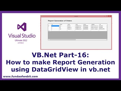 VB.Net Part-16: How to make Report Generation using DataGridView in vb.net