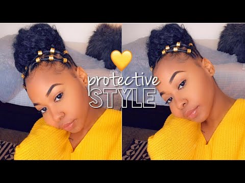 How To Spiced Up Faux High Bun On Natural Hair Rubber Band