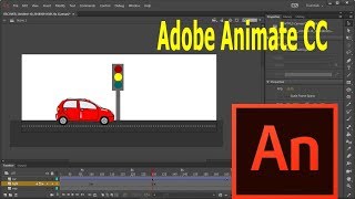 الدرس الخامس تحريك سيارة مع تغيير ألوان اشارة المرور  Adobe Animate CC