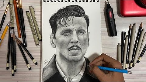 realistic drawing of akshay kumar\time lapse\crafty human