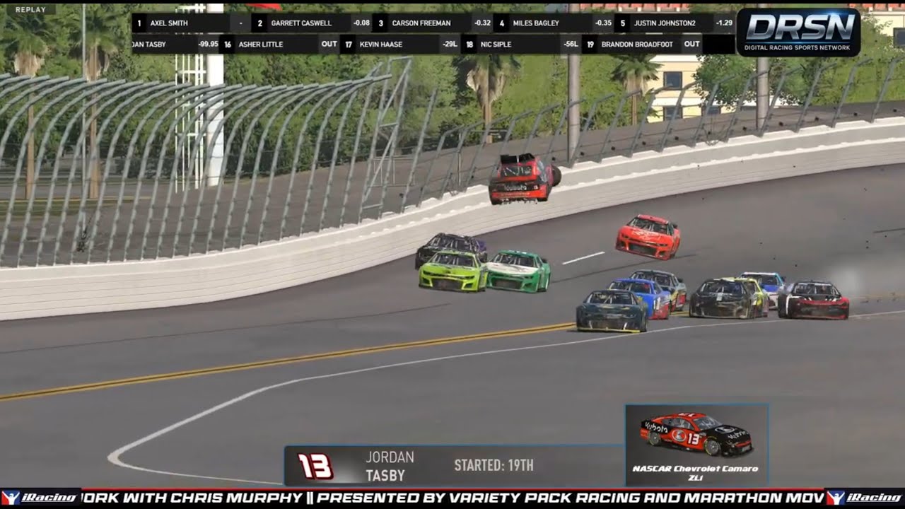 Wild ending to a Next Gen Cup race at Daytona on iRacing