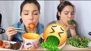 Veronica Wang Spits Her Food for 2 Minutes Warning! REVERSE MUKBANG