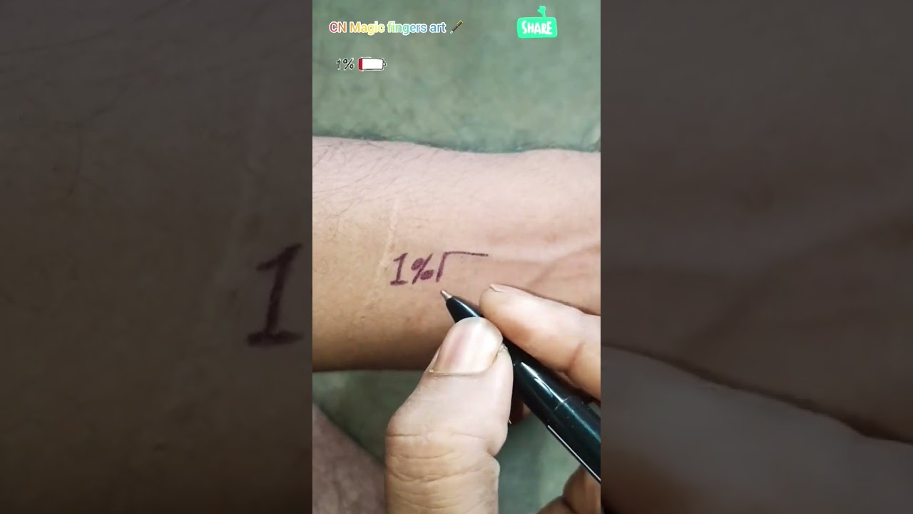 Small tattoo of 1% battery 🔋|| 