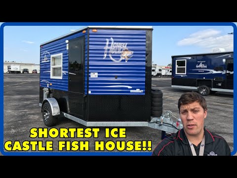 houes on the hill fishバック　ice blue Shortest Ice Castle Fish House! 2026 Ice Castle Fish Houses 6.5x10