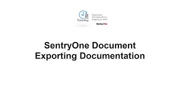 SentryOne Document Export Documentation